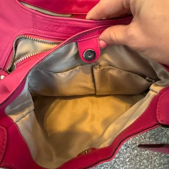 Coach Fuchsia Leather Shoulder Bag - Picture 5 of 6
